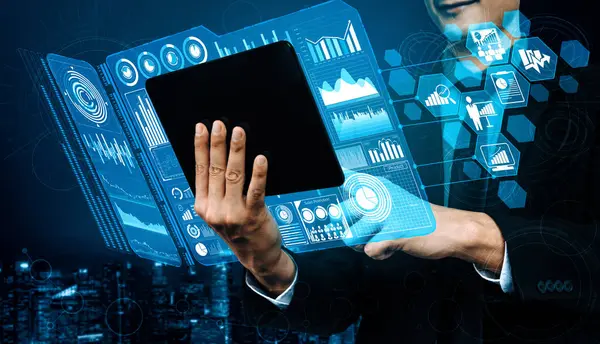 Technologia Big Data Dla Business Finance Analytic Concept Nowoczesny Interfejs — Zdjęcie stockowe