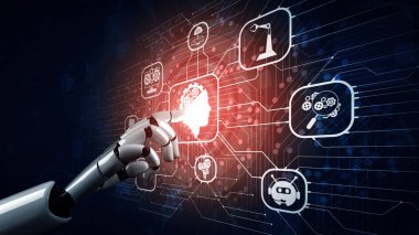 XAI 3D, yaşayan insanların geleceği için robot ve cyborg gelişimi üzerine yapay zeka araştırması yapıyor. Bilgisayar beyni için dijital veri madenciliği ve makine öğrenme teknolojisi tasarımı.