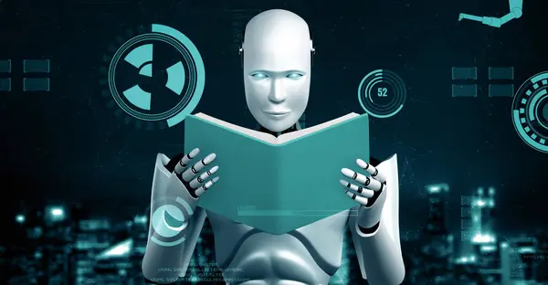 Xai Ilustracja Futurystyczny Robot Sztuczna Inteligencja Huminoid Dla Przemysłowego Rozwoju — Zdjęcie stockowe