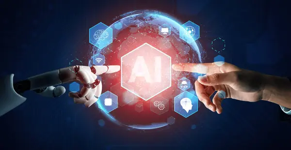 Xai Rendering Futuristische Robot Technologie Ontwikkeling Kunstmatige Intelligentie Machine Learning — Stockfoto