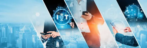 Communication Technology Smart Connection Iot People Network Technology Concept People — Stock Photo, Image
