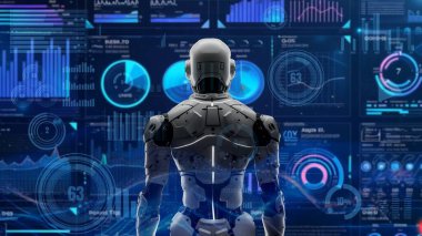 LISP ile geleceğin robot mühendisliği yapay zeka çözümleri. Robot otomasyonu pazarlama, LLM teknik analizi ve siber iletişim için stratejik bir algoritma. 3D illüstrasyon Yapay Zeka