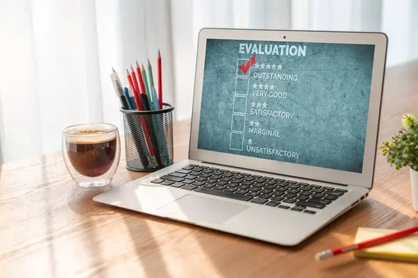 Klanttevredenheid Evaluatie Analyse Modish Software Computer Voor Marketing Strategie Planning — Stockfoto