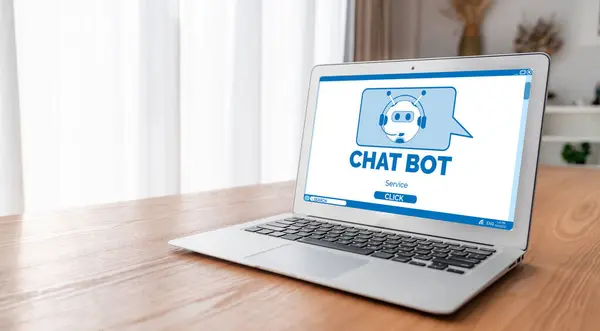 Εφαρμογή Λογισμικού Chatbot Για Modish Online Επιχειρήσεις Που Αυτόματα Απαντούν — Φωτογραφία Αρχείου
