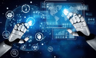 XAI 3D, yaşayan insanların geleceği için robot ve cyborg gelişimi üzerine yapay zeka araştırması yapıyor. Bilgisayar beyni için dijital veri madenciliği ve makine öğrenme teknolojisi tasarımı.