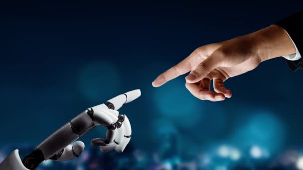 Xai Robô Futurista Inteligência Artificial Desenvolvimento Revolucionário Tecnologia Conceito Aprendizado — Vídeo de Stock