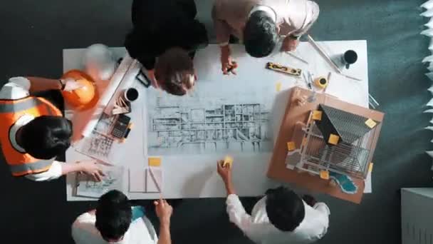 Čas Vypršel Když Profesionální Tým Inženýrů Mluvil Stavbě Domu Letecký — Stock video