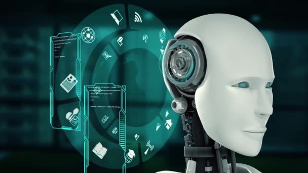 Xai Futurystyczny Robot Sztuczna Inteligencja Cgi Big Data Analytics Programming — Wideo stockowe
