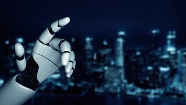 Xai Futuristic Робот Штучний Інтелект Просвітлює Розвиток Технології Штучного Інтелекту — стокове відео