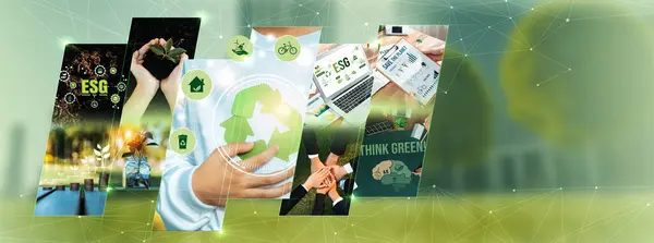 Zielony Biznes Narzędzie Zarządzania Esg Aby Zapisać Przyszłą Koncepcję Światowego — Zdjęcie stockowe