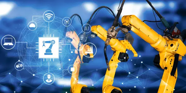 Xai Bras Robotisés Industriels Intelligents Pour Technologie Production Industrielle Numérique — Photo