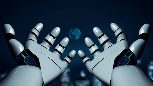 Xai Futurisztikus Robot Mesterséges Intelligencia Felvilágosítás Technológia Fejlesztése Gépi Tanulás — Stock videók