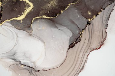 Mermer mürekkep soyut sanatının orijinal resmi. Örnek bir orjinal tablodan yüksek çözünürlüklü fotoğraf. Karargah kağıt dokusuna pürüzsüz mermer desen oluşturmak için soyut resim yapıldı.