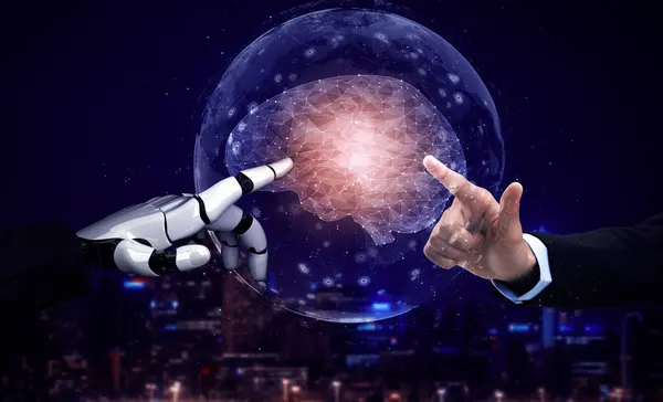 Xai Renderowania Sztucznej Inteligencji Badań Robota Rozwoju Cyborg Dla Przyszłości — Zdjęcie stockowe