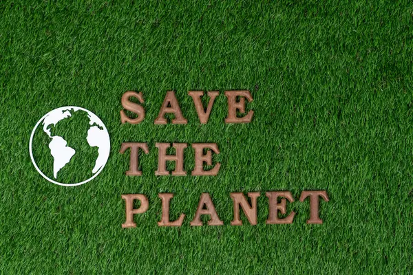 Dünya Günü Konsept Gösterisi Mesajı Için Biyofilik Yeşil Arka Planda — Stok fotoğraf