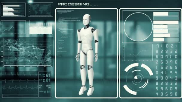 Xai Futuristic Robot Umělá Inteligence Cgi Big Data Analytics Programming — Stock video