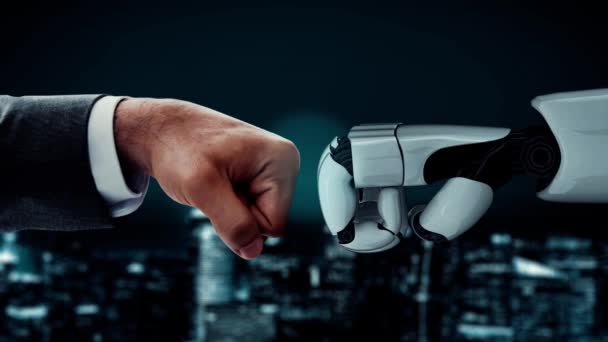 Xai Futuristic Robot Artificial Intelligence Enlightening Technology Development Machine Learning — Stock Video