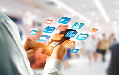 Çevrimiçi perakende sektörünün Omni kanal teknolojisi. Sosyal medya platformunda çok kanallı pazarlama internet ödeme kanalı, çevrimiçi perakende alışveriş ve her türlü dijital uygulama hizmeti sunmaktadır. uds