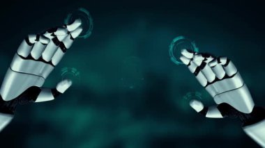 XAI Fütürist robot yapay zeka yapay zeka aydınlatıcı yapay zeka teknoloji gelişimi ve makine öğrenme kavramı. İnsan hayatının geleceği için küresel robot biyonik bilim araştırması. 3B görüntüleme grafiği.