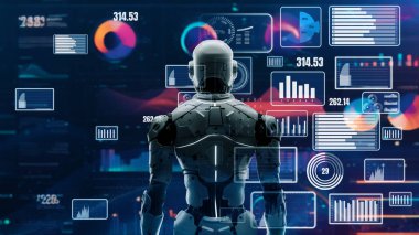 LISP ile geleceğin robot mühendisliği yapay zeka çözümleri. Robot otomasyonu pazarlama, LLM teknik analizi ve siber iletişim için stratejik bir algoritma. 3D illüstrasyon Yapay Zeka