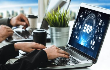 Pazarlama stratejisini planlamak için modern iş için ERP girişimi kaynak planlama yazılımı