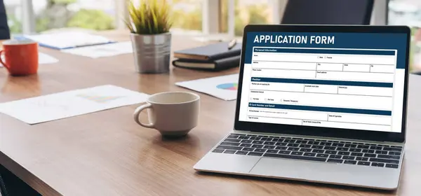 Online Application Form Modish Registration Internet Website — Stock Photo, Image