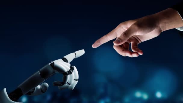 Xai Robot Futurista Inteligencia Artificial Revolucionario Desarrollo Tecnología Concepto Aprendizaje — Vídeo de stock