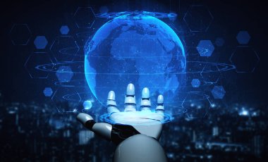 XAI 3D, yaşayan insanların geleceği için robot ve cyborg gelişimi üzerine yapay zeka araştırması yapıyor. Bilgisayar beyni için dijital veri madenciliği ve makine öğrenme teknolojisi tasarımı.