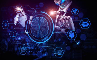 XAI 3D, yaşayan insanların geleceği için robot ve cyborg gelişimi üzerine yapay zeka araştırması yapıyor. Bilgisayar beyni için dijital veri madenciliği ve makine öğrenme teknolojisi tasarımı.