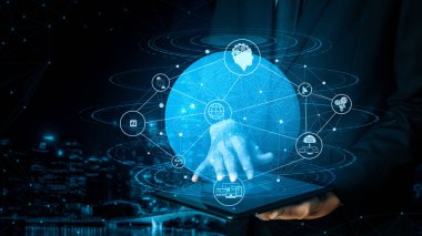 Küresel İş Büyümesi için 5G İletişim Teknolojisi Kablosuz İnternet Ağı, Sosyal Medya, Dijital E-ticaret ve Eğlence Evi Kullanımı. uds