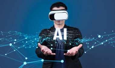 Yapay zeka mühendisliği, büyük veri ve yapay zeka makinesi kavramında yapay zeka beyin işlemcisiyle iş desteği için üretken yapay zeka kullanmayı öğrenen insan etkileşimi. Faas