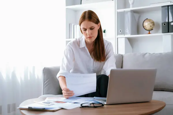 Stressed Young Woman Has Financial Problems Credit Card Debt Pay — Stock Photo, Image