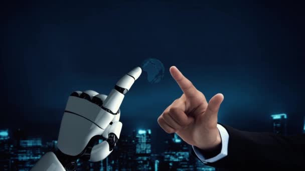 Xai Futuristic Robot Inteligență Artificială Care Iluminează Dezvoltarea Tehnologiei Conceptul — Videoclip de stoc