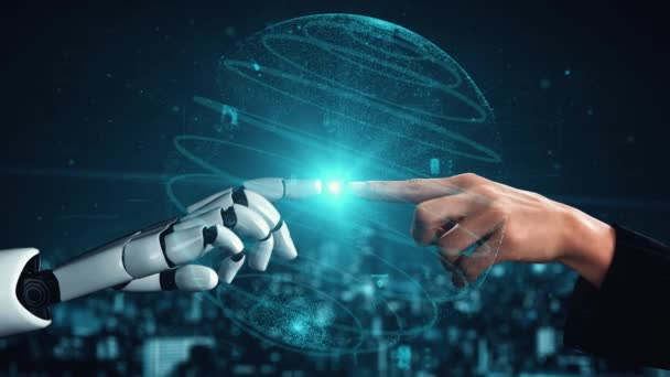 Xai Futuristischer Roboter Mit Künstlicher Intelligenz Der Die Entwicklung Von — Stockvideo