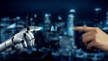 XAI Fütürist robot yapay zeka yapay zeka aydınlatıcı yapay zeka teknoloji gelişimi ve makine öğrenme kavramı. İnsan hayatının geleceği için küresel robot kuantum bilimi araştırması. 3B görüntüleme grafiği