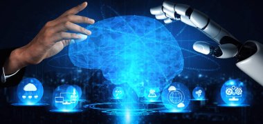 XAI 3D, yaşayan insanların geleceği için robot ve cyborg gelişimi üzerine yapay zeka araştırması yapıyor. Bilgisayar beyni için dijital veri madenciliği ve makine öğrenme teknolojisi tasarımı.