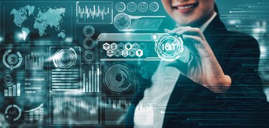 Şeyler ve İletişim Teknolojisi Konsepti İnternet - Ev ve iş kullanımı için uygulama yazılımında akıllı bilgi ve dijital yaşam tarzı gösteren modern grafik arayüzü. uds