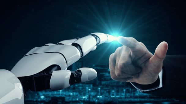 Xai Robot Futuriste Intelligence Artificielle Éclairant Développement Technologique Concept Apprentissage — Video
