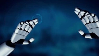 XAI Fütürist robot yapay zeka yapay zeka aydınlatıcı yapay zeka teknoloji gelişimi ve makine öğrenme kavramı. İnsan hayatının geleceği için küresel robot kuantum bilimi araştırması. 3B görüntüleme grafiği