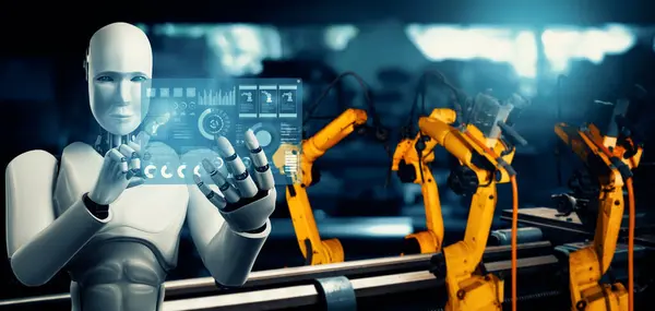 Xai Mechanized Industry Robot Robotic Arms Assembly Factory Production Concept — Stock Photo, Image