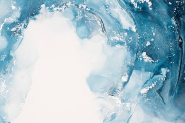 Mermer mürekkep soyut sanatının orijinal resmi. Örnek bir orjinal tablodan yüksek çözünürlüklü fotoğraf. Karargah kağıt dokusuna pürüzsüz mermer desen oluşturmak için soyut resim yapıldı.