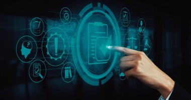 Uluslararası standartları karşılamak için iş kalitesi politika planlaması için uyum kuralı kanunu ve düzenleme grafik arayüzü. uds