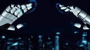 XAI Fütürist robot yapay zeka yapay zeka aydınlatıcı yapay zeka teknoloji gelişimi ve makine öğrenme kavramı. İnsan hayatının geleceği için küresel robot biyonik bilim araştırması. 3B görüntüleme grafiği.