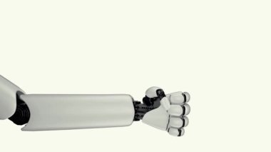 XAI 3D robot el hareketi beyaz ve yeşil arka planda. Yapay zeka ve makine öğrenimi kavramı.