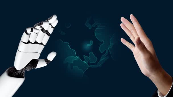 Xai Futurystyczny Robot Sztuczna Inteligencja Rewolucyjny Rozwoju Technologii Uczenia Maszynowego — Wideo stockowe
