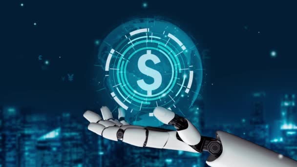 Xai Futuristisk Robot Artificiell Intelligens Revolutionerande Teknik Utveckling Och Maskininlärning — Stockvideo