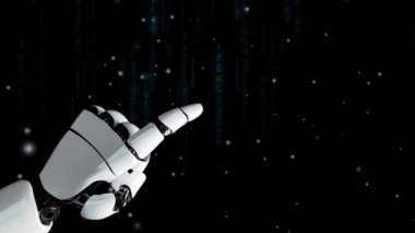 XAI Futuristik robot yapay zeka devrimci yapay zeka teknoloji geliştirme ve makine öğrenme kavramı. İnsan hayatının geleceği için küresel robot biyonik bilim araştırması. 3B görüntüleme grafiği