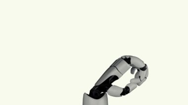 XAI 3D robot el hareketi beyaz ve yeşil arka planda. Yapay zeka ve makine öğrenimi kavramı.