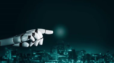 XAI Futuristik robot yapay zeka devrimci yapay zeka teknoloji geliştirme ve makine öğrenme kavramı. İnsan hayatının geleceği için küresel robot biyonik bilim araştırması. 3B görüntüleme grafiği