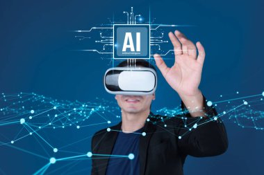 Yapay zeka mühendisliği, büyük veri ve yapay zeka makinesi kavramında yapay zeka beyin işlemcisiyle iş desteği için üretken yapay zeka kullanmayı öğrenen insan etkileşimi. Faas